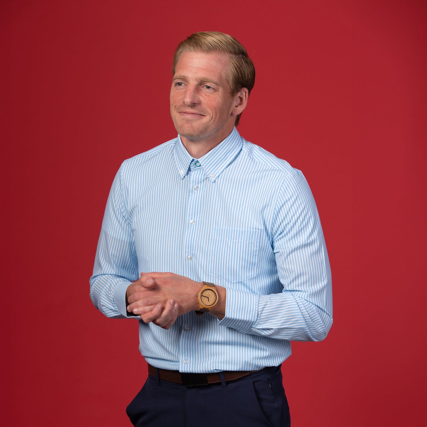 Range Shirt - White and Blue Pinstripe