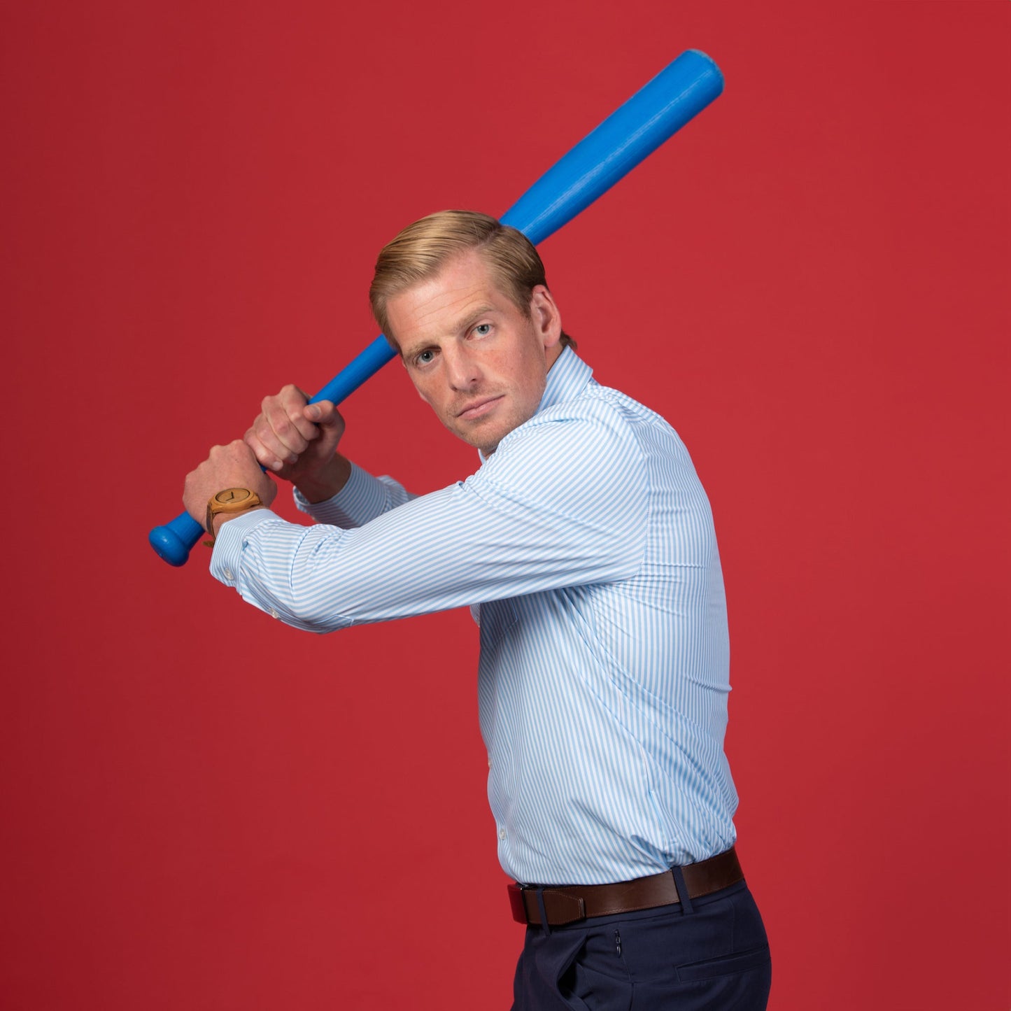 Range Shirt - White and Blue Pinstripe