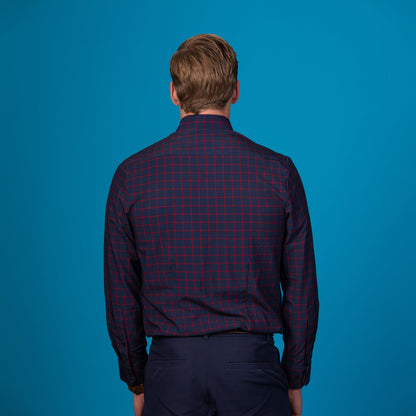 Range Shirt - Navy w/ Red Check - WARHOUSE SALE