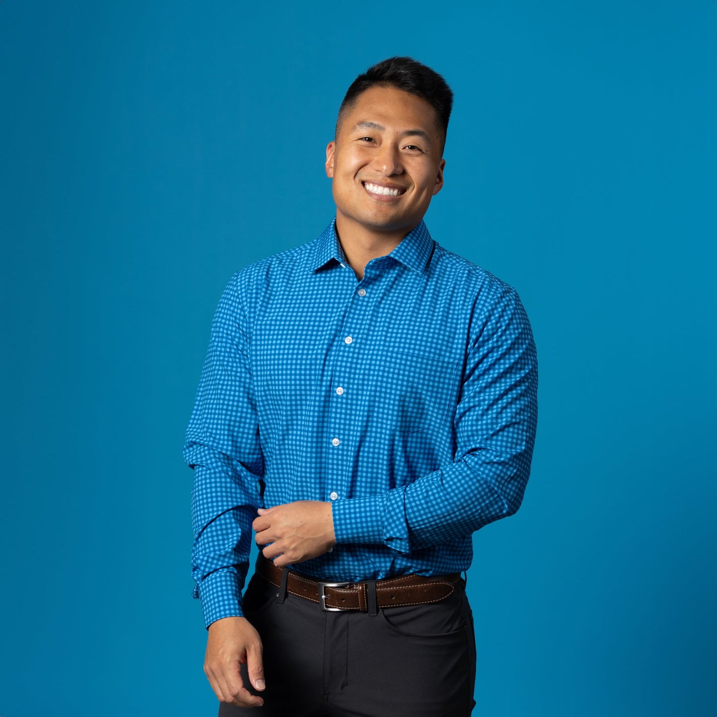 Range Shirt - Navy/Royal Blue Gingham