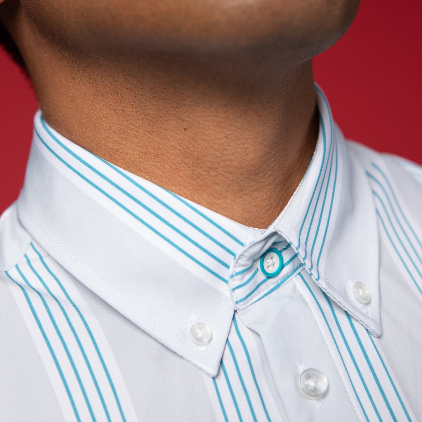 FINAL SALE: Range Shirt - Grey w/ Blue and White Stripes (No Returns or Exchanges)