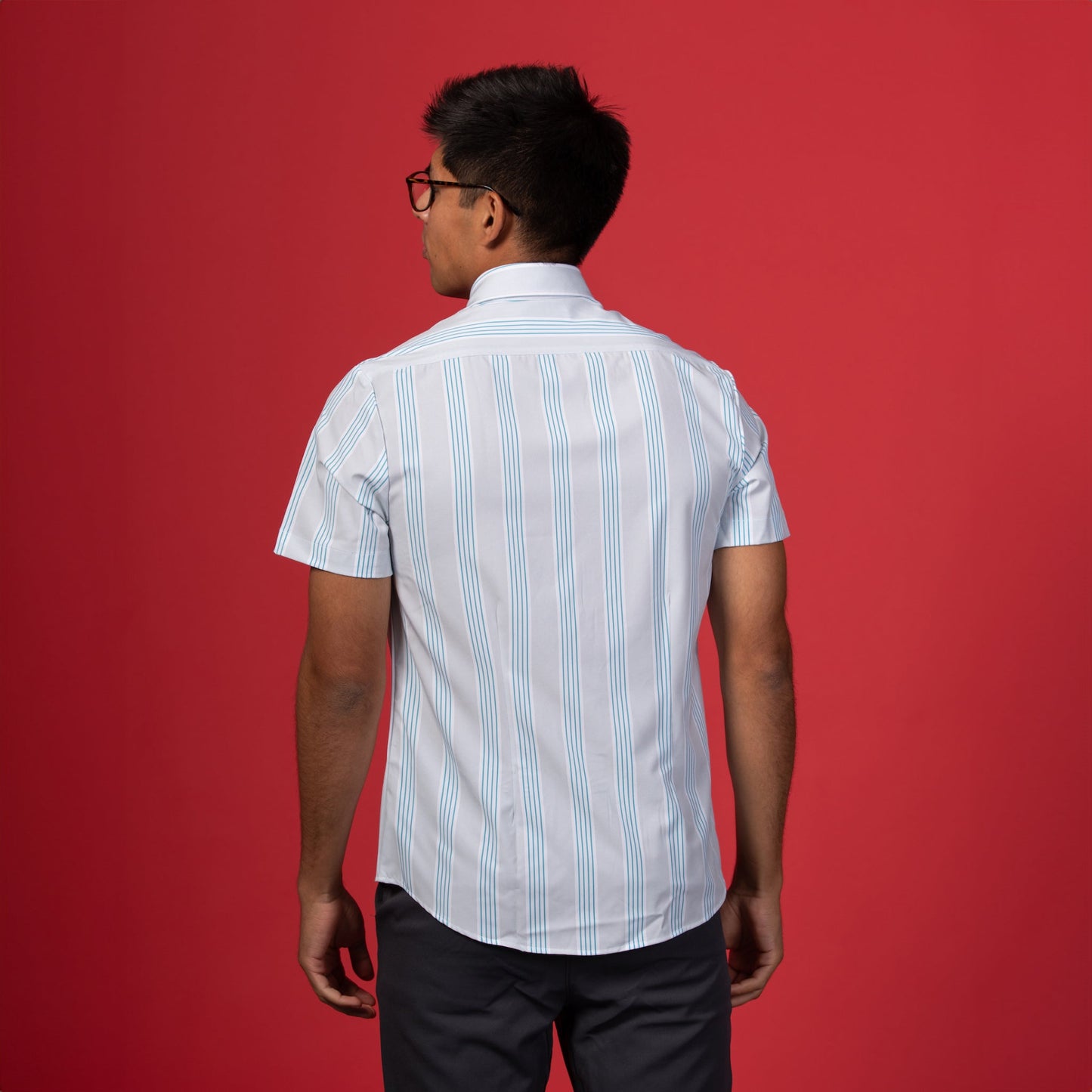 FINAL SALE: Range Shirt - Grey w/ Blue and White Stripes (No Returns or Exchanges)