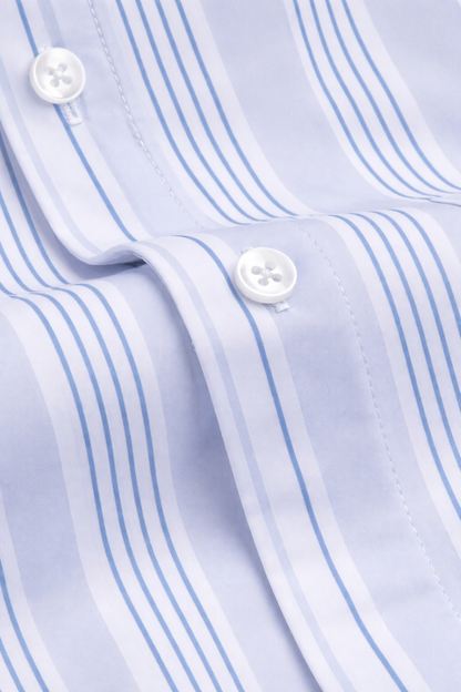 FINAL SALE: Range Shirt - Grey w/ Blue and White Stripes (No Returns or Exchanges)