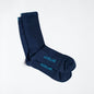 Navy dress socks with light blue &Collar logo