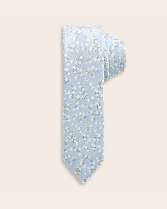 &Collar Telluride performance neck tie, blue floral