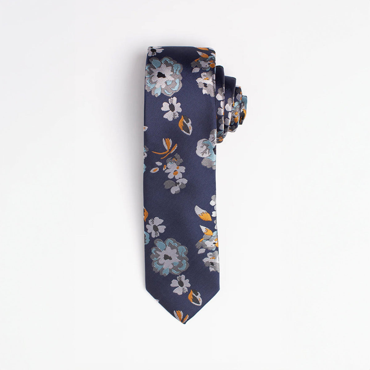 Innsbruck blue floral stain-resistant performance necktie by &Collar