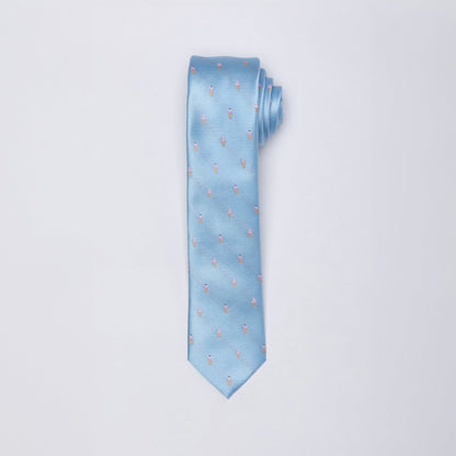 Light blue tie with small ice cream cones