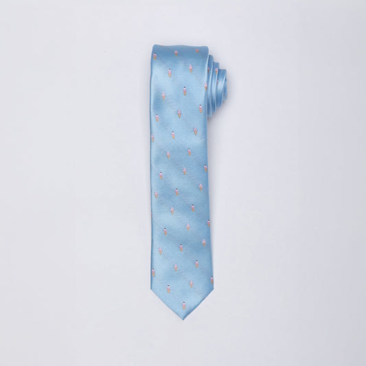 Light blue tie with small ice cream cones