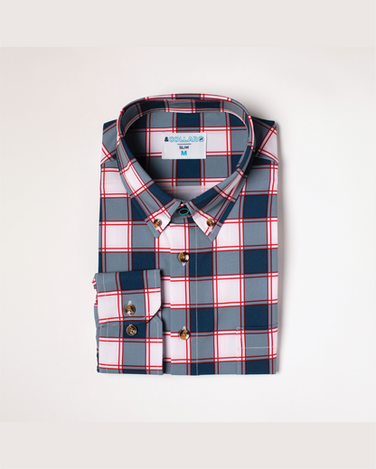 FINAL SALE: Range Shirt - White and Navy w/ Red Accents (No Returns or Exchanges)