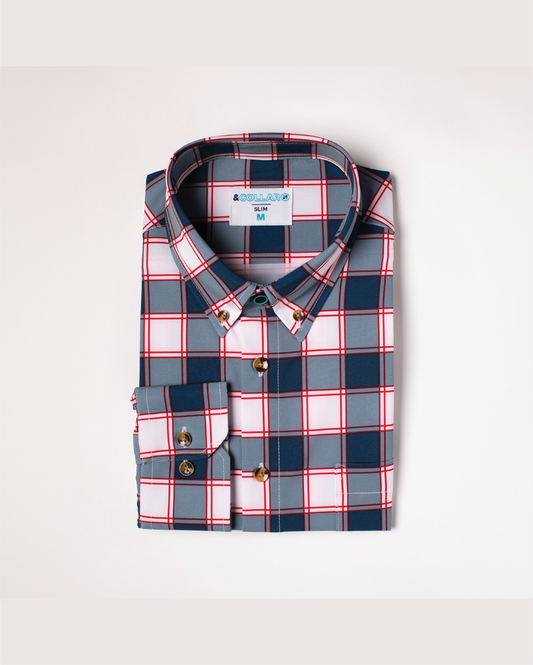 FINAL SALE: Range Shirt - White and Navy w/ Red Accents (No Returns or Exchanges)