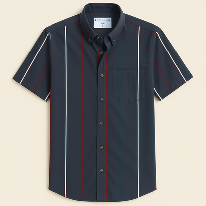 Range Shirt - Navy w/ Red and White Stripes